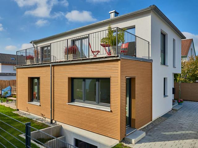 Fertighaus Haus Weinberg von Fertighaus WEISS Schlüsselfertig ab 460173€, Stadtvilla Außenansicht 1