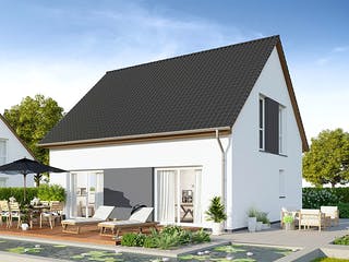 Massivhaus Stadthaus Chemnitz von FIBAV Massivhaus, Satteldach-Klassiker Außenansicht 1