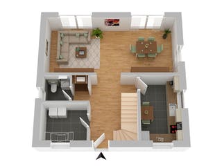 Massivhaus Stadthaus Chemnitz von FIBAV Massivhaus, Satteldach-Klassiker Grundriss 1