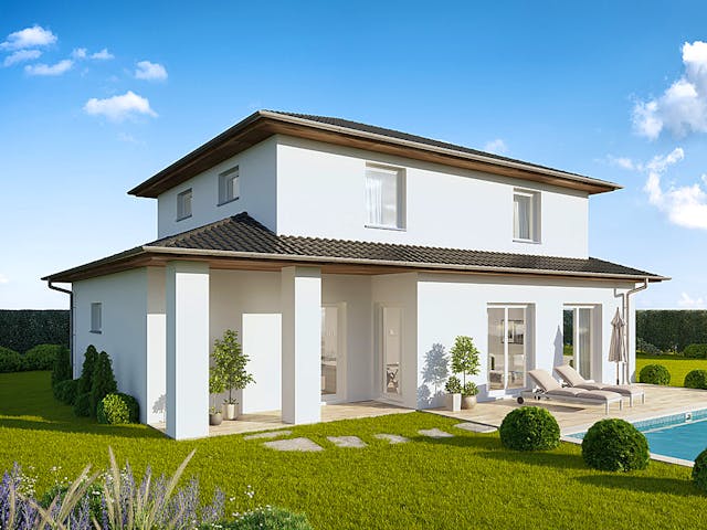 Massivhaus Stadtvilla Lindau von FIBAV Massivhaus, Stadtvilla Außenansicht 1