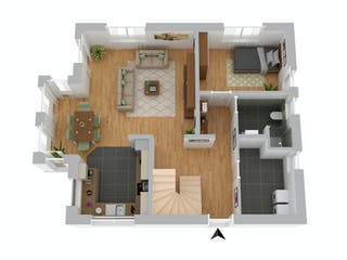 Massivhaus Stadthaus Werder von FIBAV Massivhaus, Satteldach-Klassiker Grundriss 1