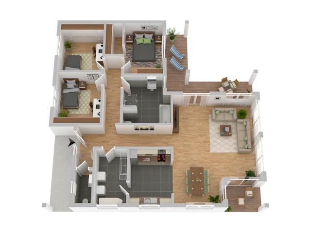 Massivhaus Wismar von FIBAV Massivhaus, Bungalow Grundriss 1