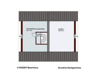 Massivhaus Finesse 110 von FAVORIT Massivhaus Schlüsselfertig ab 314870€, Satteldach-Klassiker Grundriss 3