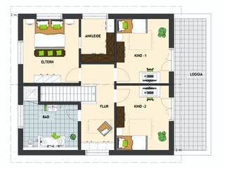Fertighaus ARTIS 350 S215 von FingerHaus Schlüsselfertig ab 426441€, Satteldach-Klassiker Grundriss 2