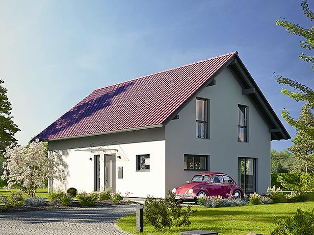 Fertighaus JUNO 401 S100 von FingerHaus Schlüsselfertig ab 380848€, Satteldach-Klassiker Außenansicht 1