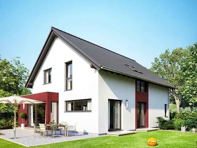 Fertighaus NEO 311 ek5 von FingerHaus Schlüsselfertig ab 361420€, Satteldach-Klassiker Außenansicht 1 Fertighaus NEO 311 ek5 von FingerHaus Schlüsselfertig ab 361420€, Satteldach-Klassiker Außenansicht 1