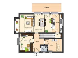 Fertighaus SENTO 400 A S130 von FingerHaus Schlüsselfertig ab 373236€, Satteldach-Klassiker Grundriss 1