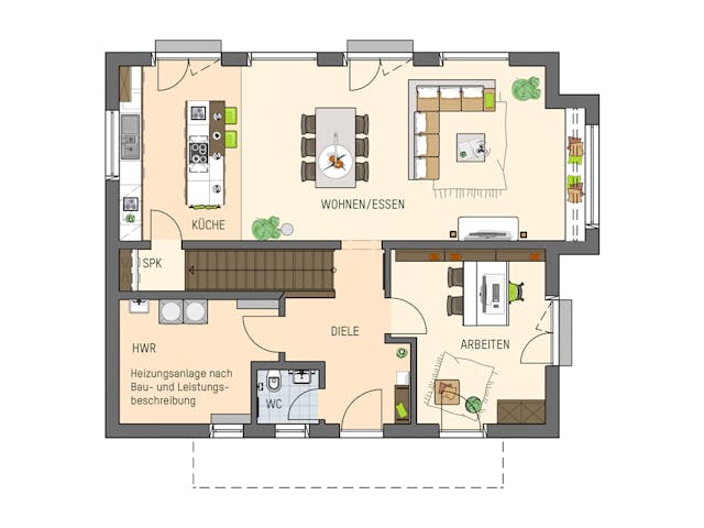 Fertighaus MH Frankenberg - SENTO 500B S215 von FingerHaus Schlüsselfertig ab 430871€, Satteldach-Klassiker Grundriss 1