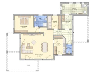 Fertighaus Nivelo von Fingerhut Haus Schlüsselfertig ab 482258€, Bungalow Grundriss 1