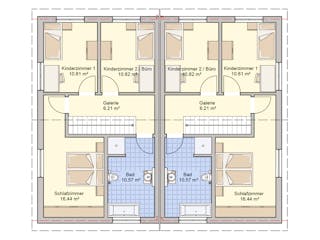 Fertighaus Doppelhaus Duett 114 von FINGERHUT HAUS Zwei- & Mehrfamilienhäuser Schlüsselfertig ab 370058€, Grundriss 2