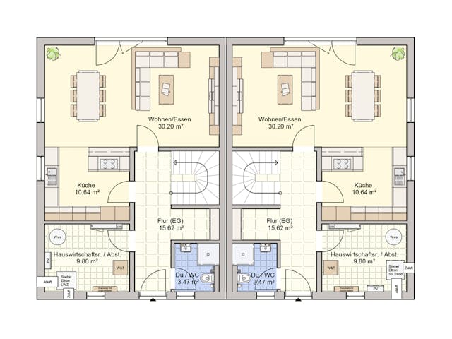 Fertighaus Duett 134 von Fingerhut Haus Schlüsselfertig ab 406558€, Satteldach-Klassiker Grundriss 1 Fertighaus Duett 134 von Fingerhut Haus Schlüsselfertig ab 406558€, Satteldach-Klassiker Grundriss 1