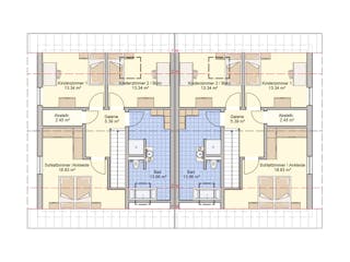 Fertighaus Duett 141 von Fingerhut Haus Schlüsselfertig ab 391465€, Satteldach-Klassiker Grundriss 2