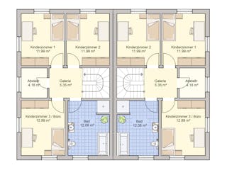 Fertighaus Doppelhaus Duett 175 von FINGERHUT HAUS Zwei- & Mehrfamilienhäuser Schlüsselfertig ab 490857€, Grundriss 2