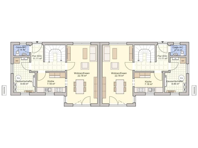 Fertighaus Duett 95 von Fingerhut Haus Schlüsselfertig ab 340691€, Satteldach-Klassiker Grundriss 1 Fertighaus Duett 95 von Fingerhut Haus Schlüsselfertig ab 340691€, Satteldach-Klassiker Grundriss 1