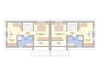 Fertighaus Doppelhaus Duett 95 von FINGERHUT HAUS Zwei- & Mehrfamilienhäuser Schlüsselfertig ab 341248€, Grundriss 2