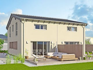Fertighaus Duett 96 von Fingerhut Haus Schlüsselfertig ab 329789€, Satteldach-Klassiker Außenansicht 1