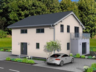 Fertighaus Junto 173 von Fingerhut Haus Schlüsselfertig ab 550019€, Satteldach-Klassiker Außenansicht 1