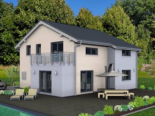 Fertighaus Junto 173 von Fingerhut Haus Schlüsselfertig ab 550019€, Satteldach-Klassiker Außenansicht 2