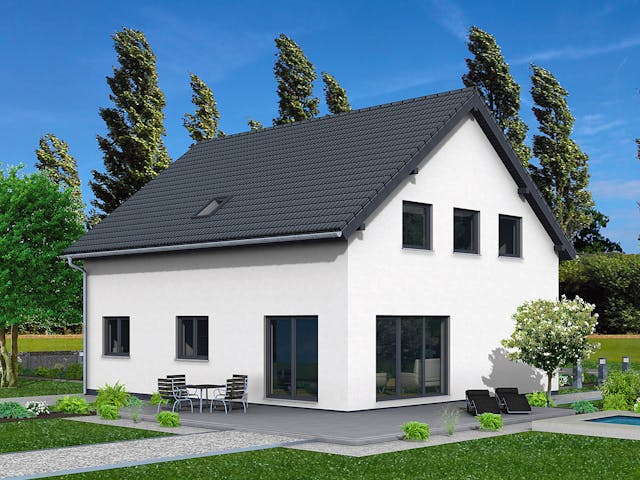 Fertighaus Junto 175 von Fingerhut Haus Schlüsselfertig ab 543590€, Satteldach-Klassiker Außenansicht 1 Fertighaus Junto 175 von Fingerhut Haus Schlüsselfertig ab 543590€, Satteldach-Klassiker Außenansicht 1