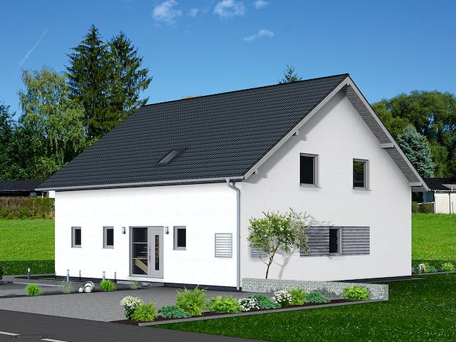 Fertighaus Junto 225 von Fingerhut Haus Schlüsselfertig ab 627796€, Satteldach-Klassiker Außenansicht 2