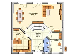 Fertighaus Klara von Fingerhut Haus Schlüsselfertig ab 530067€, Stadtvilla Grundriss 1