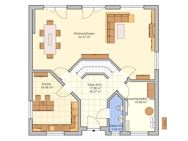 Fertighaus Klara von Fingerhut Haus Schlüsselfertig ab 530067€, Stadtvilla Grundriss 1