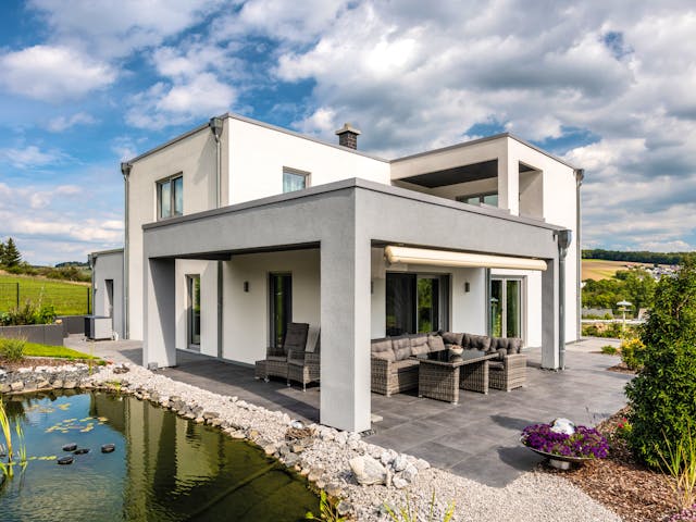 Fertighaus Lageto von Fingerhut Haus Schlüsselfertig ab 684475€, Cubushaus Außenansicht 1