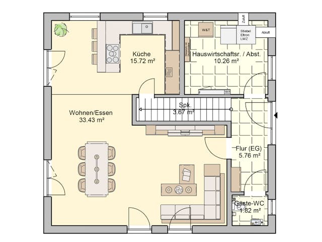 Fertighaus London von Fingerhut Haus Schlüsselfertig ab 407895€, Satteldach-Klassiker Grundriss 1