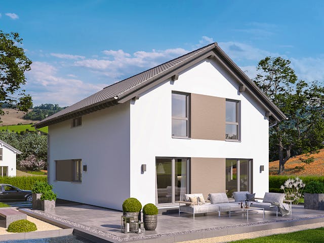 Fertighaus Mainz von Fingerhut Haus Schlüsselfertig ab 427073€, Satteldach-Klassiker Außenansicht 1