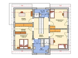 Fertighaus Bad Vilbel - Musterhaus NEU von Fingerhut Haus Schlüsselfertig ab 593766€, Satteldach-Klassiker Grundriss 2