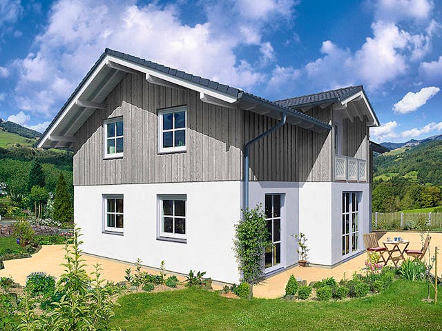 Fertighaus Naturio von Fingerhut Haus Schlüsselfertig ab 422579€, Satteldach-Klassiker Außenansicht 1 Fertighaus Naturio von Fingerhut Haus Schlüsselfertig ab 422579€, Satteldach-Klassiker Außenansicht 1