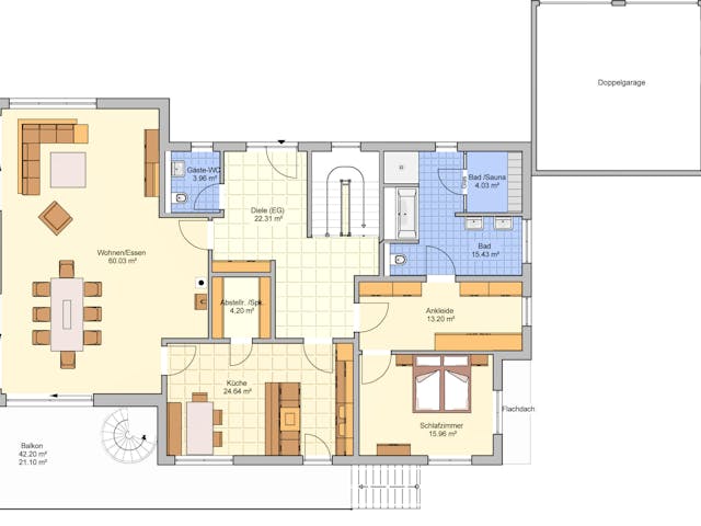 Fertighaus Novium von Fingerhut Haus Schlüsselfertig ab 710542€, Satteldach-Klassiker Grundriss 1