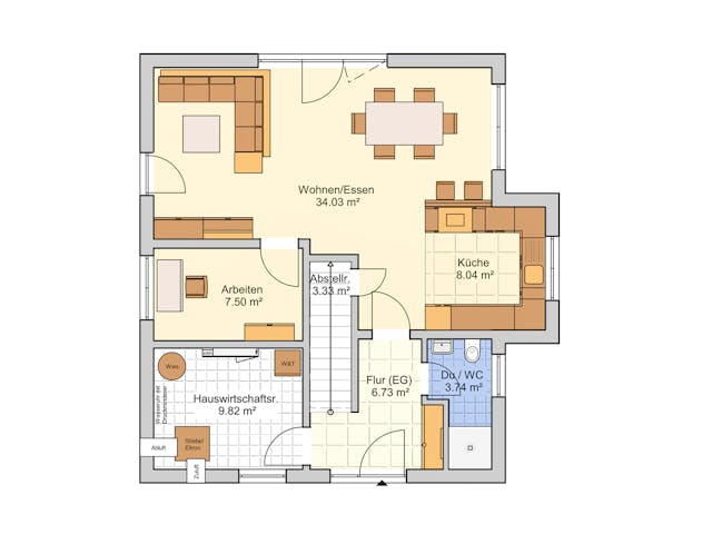 Fertighaus Seko von Fingerhut Haus Schlüsselfertig ab 419283€, Satteldach-Klassiker Grundriss 1