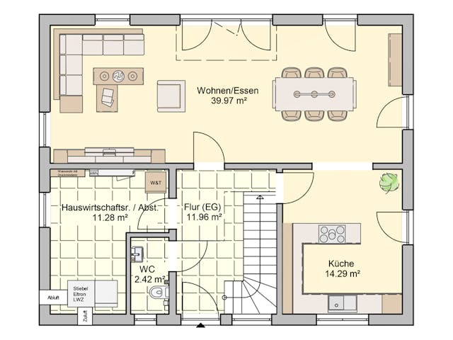 Fertighaus Wien von Fingerhut Haus Schlüsselfertig ab 440011€, Satteldach-Klassiker Grundriss 1