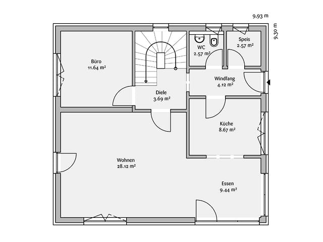 Fertighaus Modern 141 von FischerHaus Schlüsselfertig ab 488796€, Satteldach-Klassiker Grundriss 1