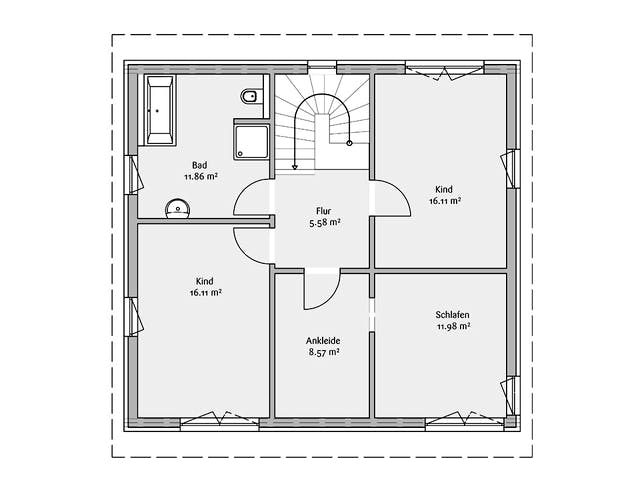 Fertighaus Modern 141 von FischerHaus Schlüsselfertig ab 488796€, Satteldach-Klassiker Grundriss 2