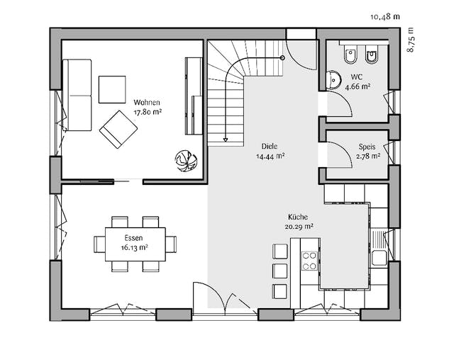 Fertighaus Modern 146 von FischerHaus Schlüsselfertig ab 472006€, Satteldach-Klassiker Grundriss 1