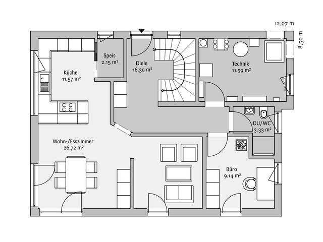 Fertighaus Modern 152 von FischerHaus Schlüsselfertig ab 637770€, Bungalow Grundriss 1