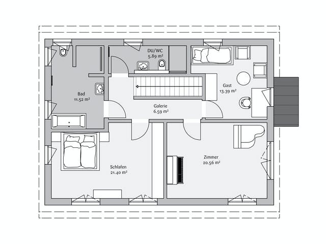 Fertighaus Modern 161 von FischerHaus Schlüsselfertig ab 530046€, Satteldach-Klassiker Grundriss 2