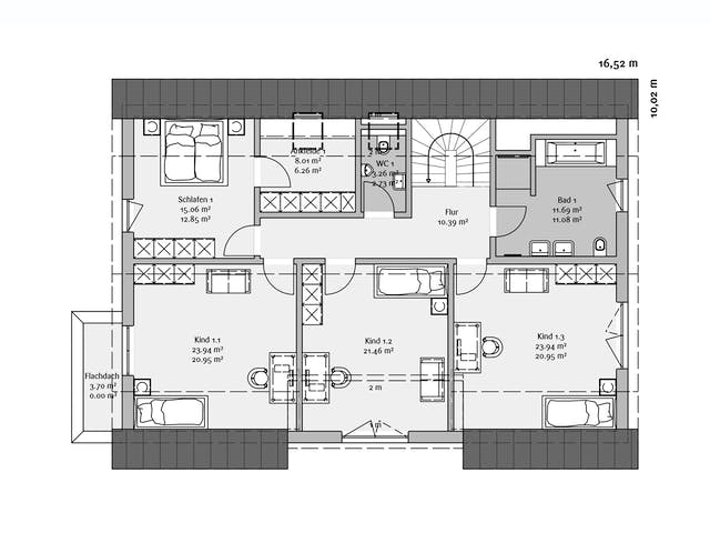 Fertighaus Modern 234 von FischerHaus Schlüsselfertig ab 870718€, Satteldach-Klassiker Grundriss 2