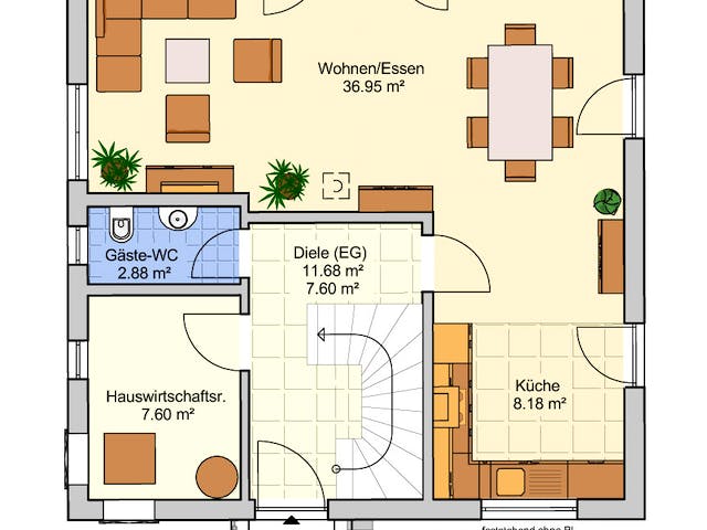 Fertighaus Florenz von Fingerhut Haus Schlüsselfertig ab 398785€, Pultdachhaus Grundriss 1