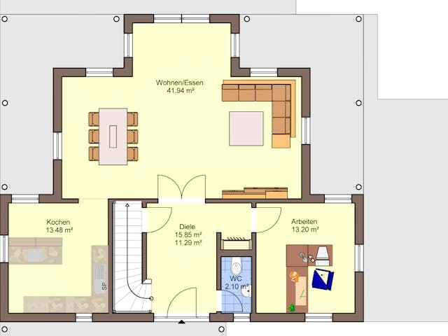 Fertighaus Florenzo - MH Bad Vilbel von Büdenbender Hausbau, Stadtvilla Grundriss 1