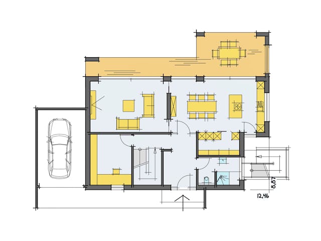 Fertighaus F201 - Ziegler von Fluck Holzbau Schlüsselfertig ab 498000€, Cubushaus Grundriss 1