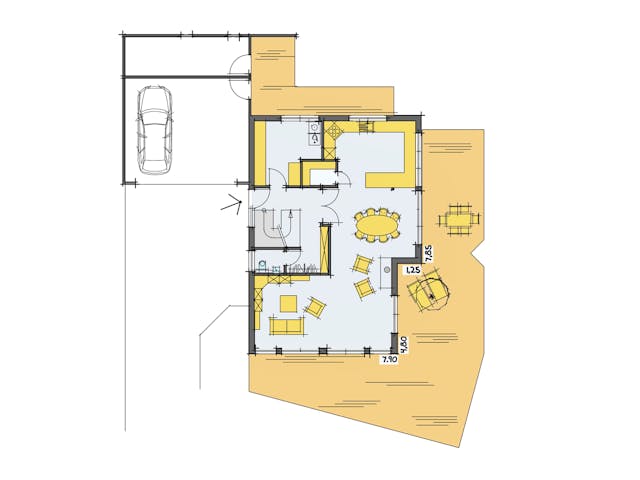 Fertighaus F241 - Kirsch von Fluck Holzbau Schlüsselfertig ab 560000€, Satteldach-Klassiker Grundriss 1