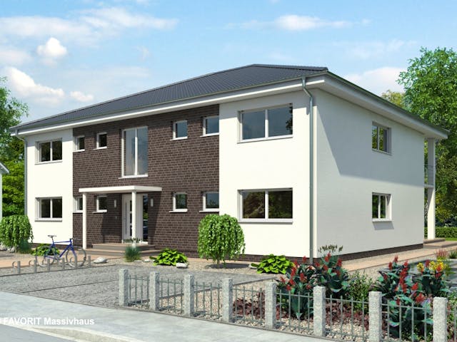 Massivhaus Format 4-333 von Favorit Massivhaus - Mehrfamilienhäuser Schlüsselfertig ab 899390€, Stadtvilla Außenansicht 1