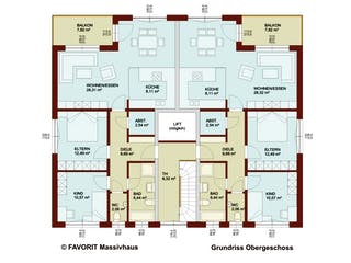 Massivhaus Format 4-333 von Favorit Massivhaus - Mehrfamilienhäuser Schlüsselfertig ab 899390€, Stadtvilla Grundriss 2