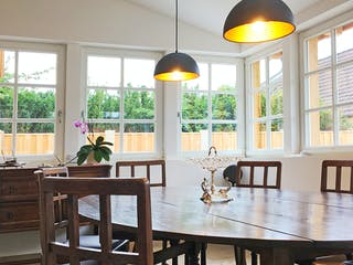 Fertighaus Alte Schmiede von Fuhrberger Zimmerei Betriebsges. mbH, Fachwerk Innenansicht 3