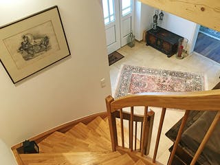 Fertighaus Alte Schmiede von Fuhrberger Zimmerei Betriebsges. mbH, Fachwerk Innenansicht 6