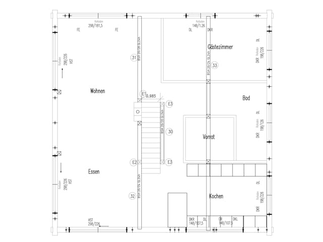 Blockhaus Entlebuch von Fullwood Wohnblockhaus Ausbauhaus ab 410000€, Blockhaus Grundriss 1