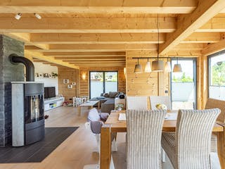 Blockhaus Köterbergblick von Fullwood Wohnblockhaus Bausatzhaus ab 250000€, Blockhaus Innenansicht 3